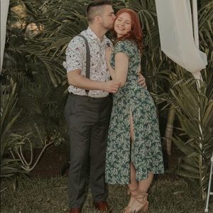 Green midi dress